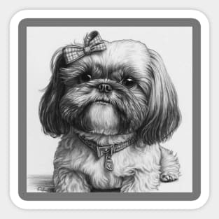 Shih Tzu Pen and Ink Sticker